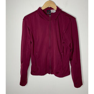 Nike Alpha Project Full Zip Jacket Womens Large 12-14 Vintage Maroon Fleece Line